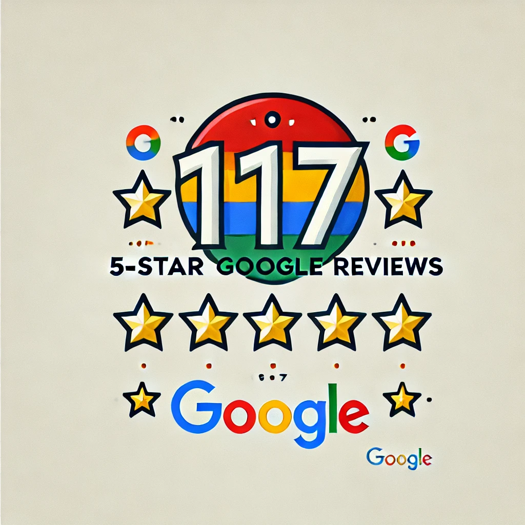 Over 100 Five star Google Reviews